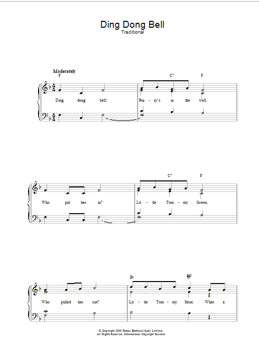 Ding Dong Bell (Piano, Vocal & Guitar Chords) von Traditional