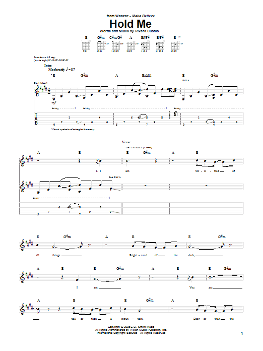 Hold Me (Guitar Tab) von Weezer