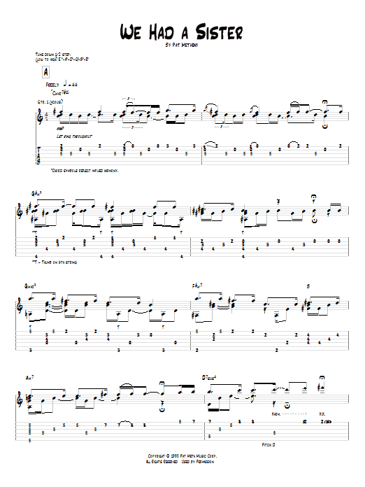 We Had A Sister (Guitar Tab) von Pat Metheny