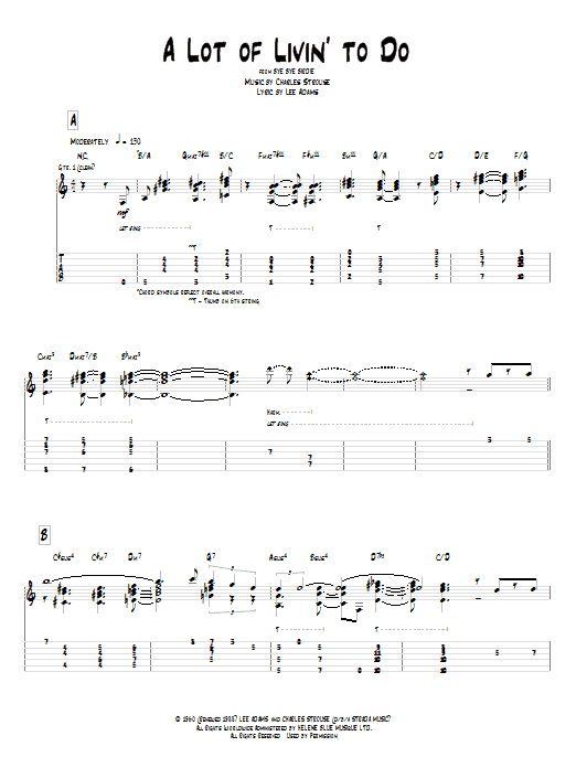 A Lot Of Livin' To Do (Guitar Tab) von Pat Metheny