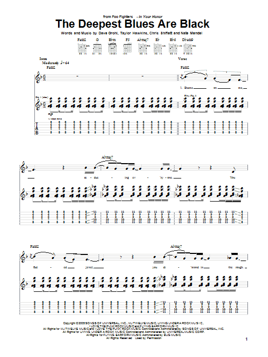 The Deepest Blues Are Black (Guitar Tab) von Foo Fighters