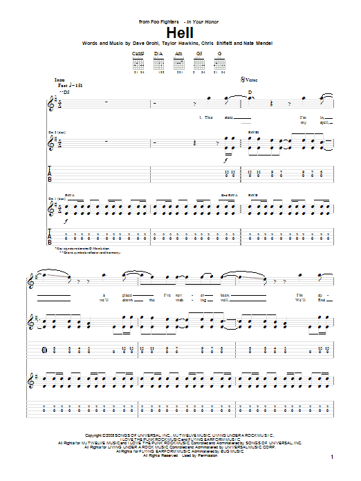 Hell (Guitar Tab) von Foo Fighters