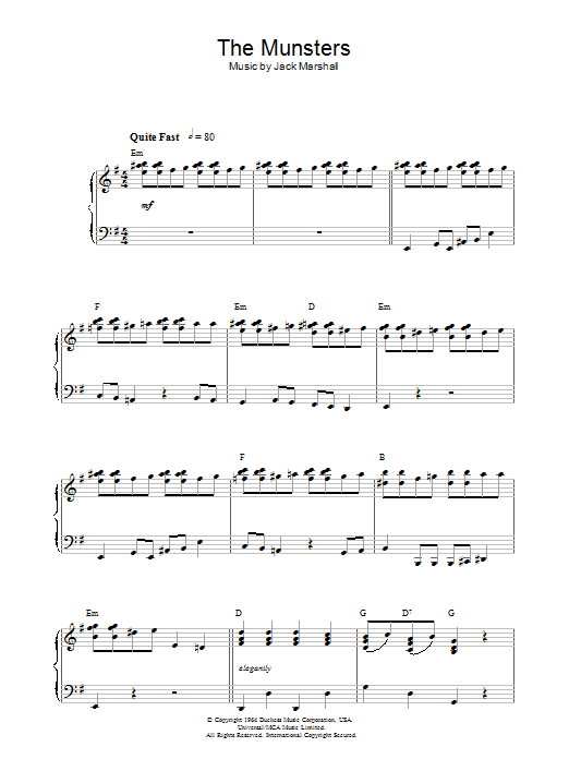 The Munsters Theme (Piano Solo) von Jack Marshall