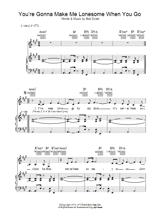 You're Gonna Make Me Lonesome When You Go (Piano, Vocal & Guitar Chords) von Madeleine Peyroux