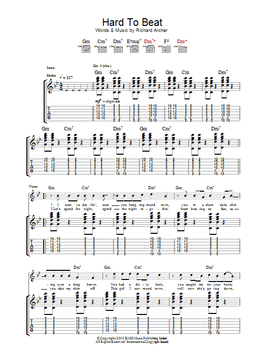 Hard To Beat (Guitar Tab) von Hard-Fi