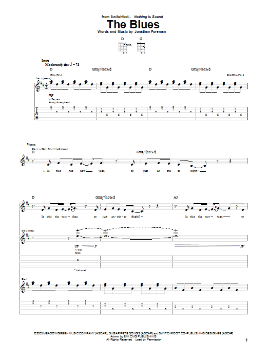 The Blues (Guitar Tab) von Switchfoot