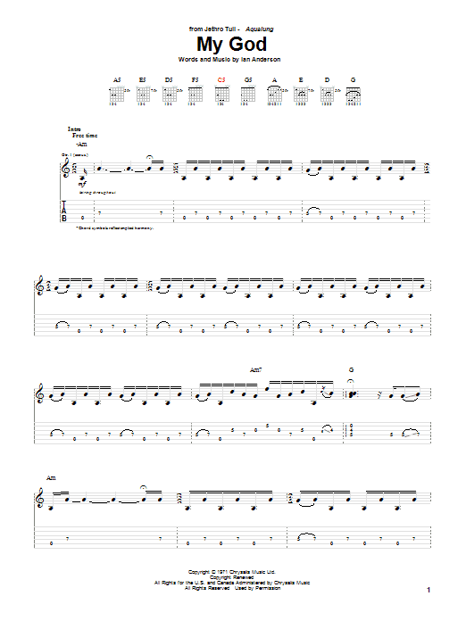 My God (Guitar Tab) von Jethro Tull