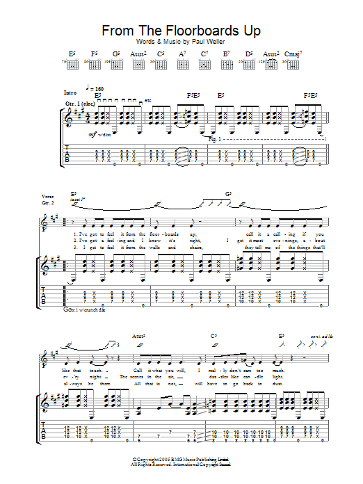 From The Floorboards Up (Guitar Tab) von Paul Weller