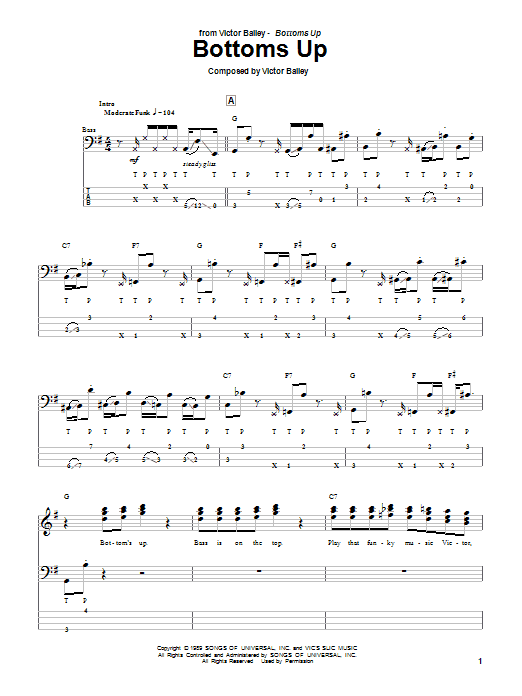 Bottoms Up (Bass Guitar Tab) von Victor Bailey