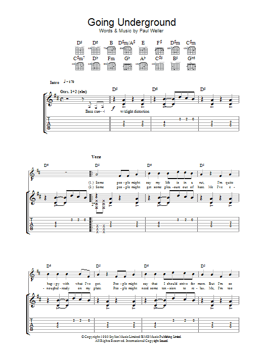 Going Underground (Guitar Tab) von The Jam