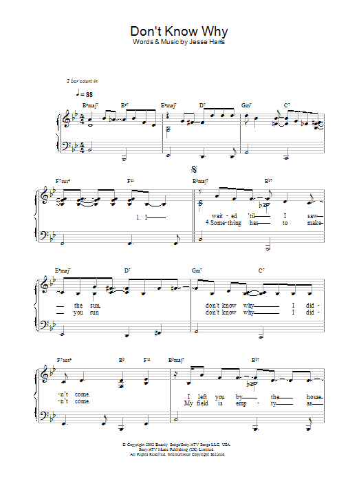 Don't Know Why (Piano, Vocal & Guitar Chords) von Norah Jones