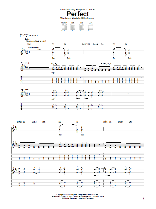 Perfect (Guitar Tab) von The Smashing Pumpkins