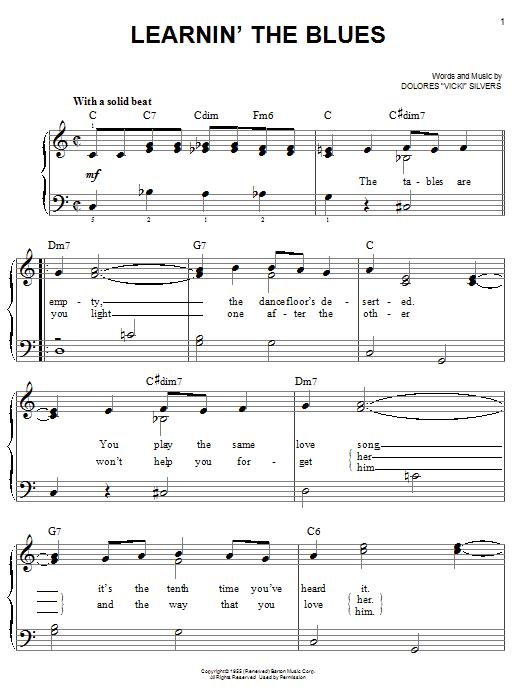 Learnin' The Blues (Easy Piano) von Frank Sinatra