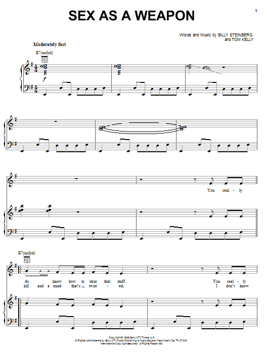 Sex As A Weapon (Piano, Vocal & Guitar Chords (Right-Hand Melody)) von Pat Benatar