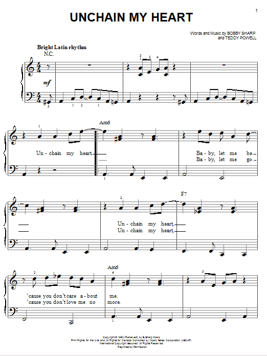 Unchain My Heart (Easy Piano) von Ray Charles