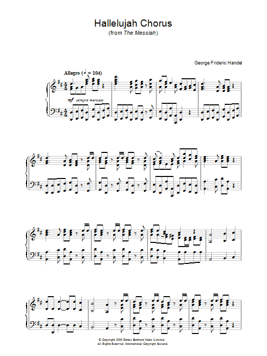 Hallelujah Chorus (Piano Solo) von George Frideric Handel