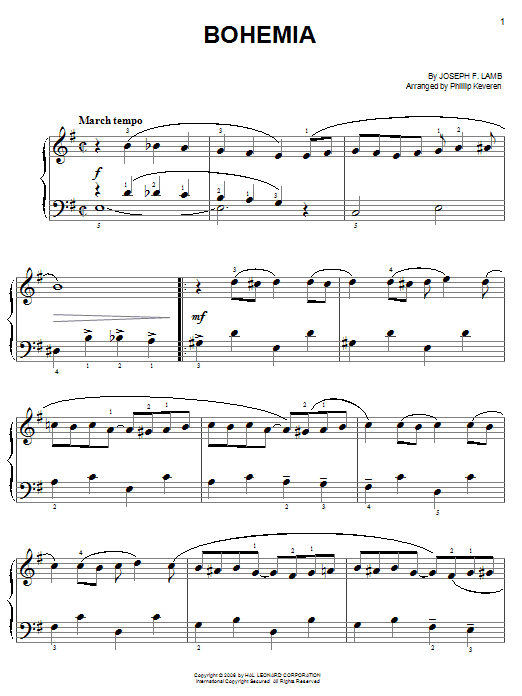 Bohemia (arr. Phillip Keveren) (Easy Piano) von Jeseph Lamb