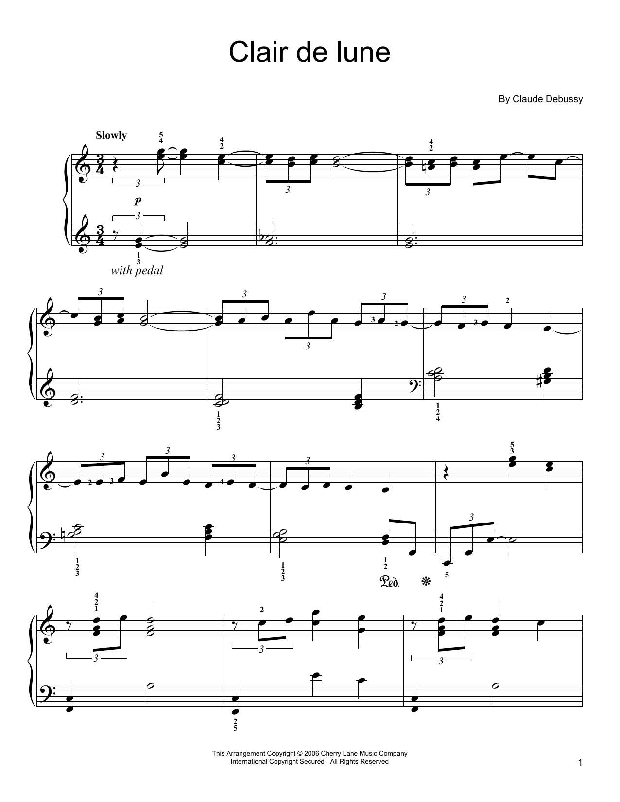 Clair de Lune (Easy Piano) von Claude Debussy