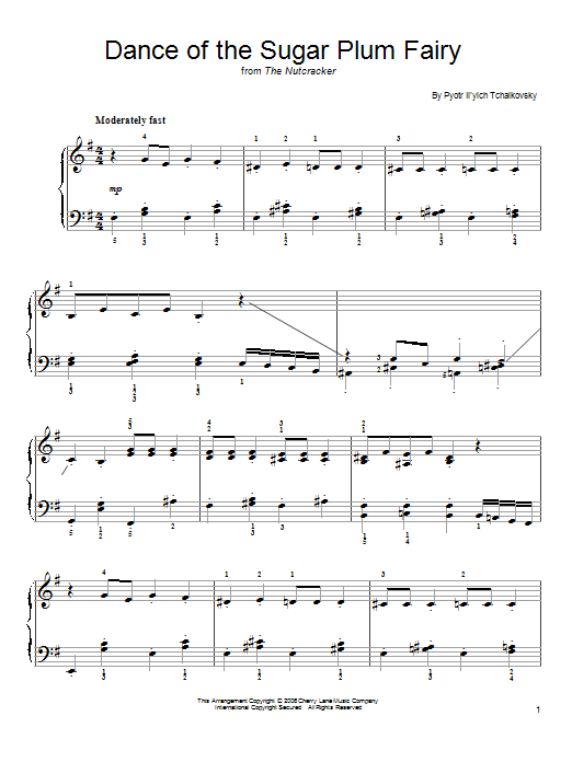 Dance Of The Sugar Plum Fairy (from The Nutcracker) (Easy Piano) von Pyotr Il'yich Tchaikovsky
