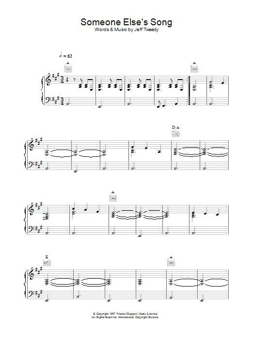 Someone Else's Song (Piano, Vocal & Guitar Chords) von Wilco