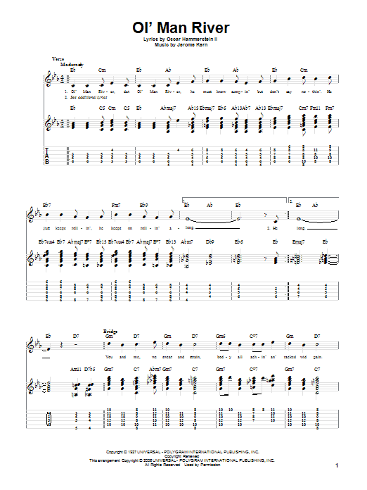 Ol' Man River (Solo Guitar) von Jerome Kern