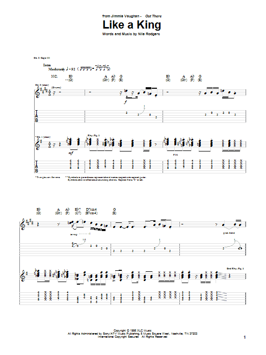 Like A King (Guitar Tab) von Jimmie Vaughan