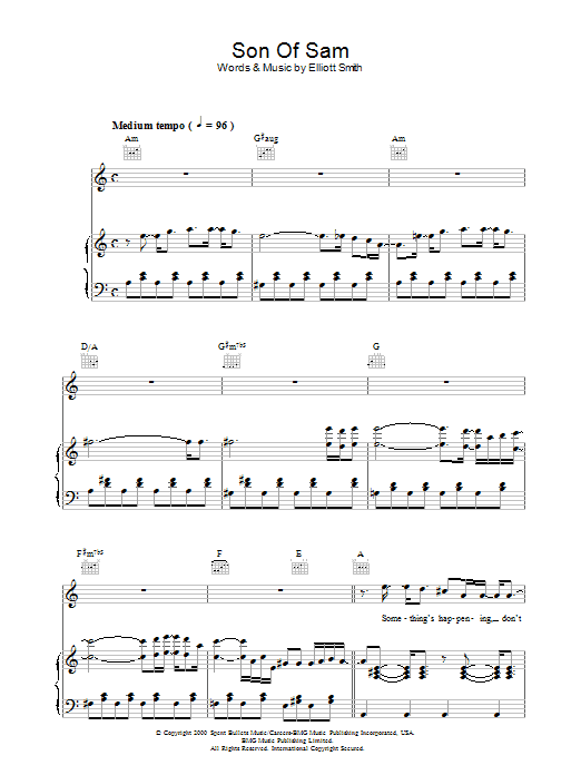 Son Of Sam (Piano, Vocal & Guitar Chords) von Elliot Smith