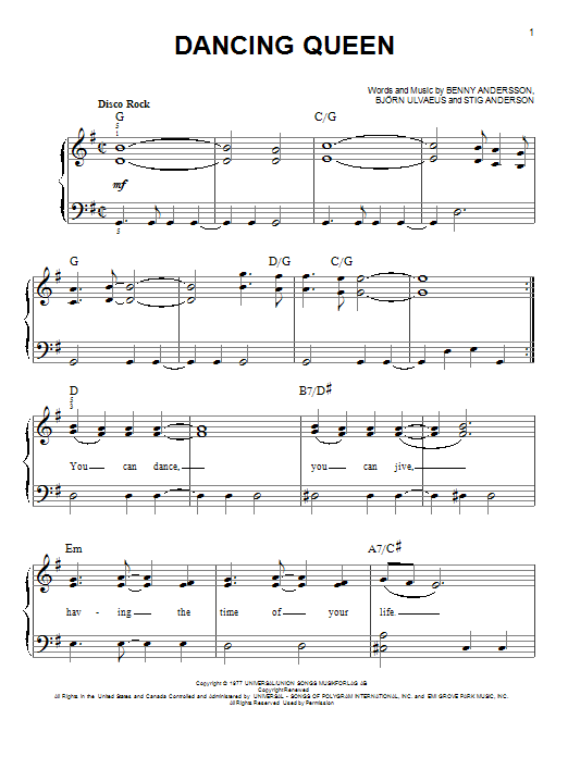 Dancing Queen (Easy Piano) von ABBA
