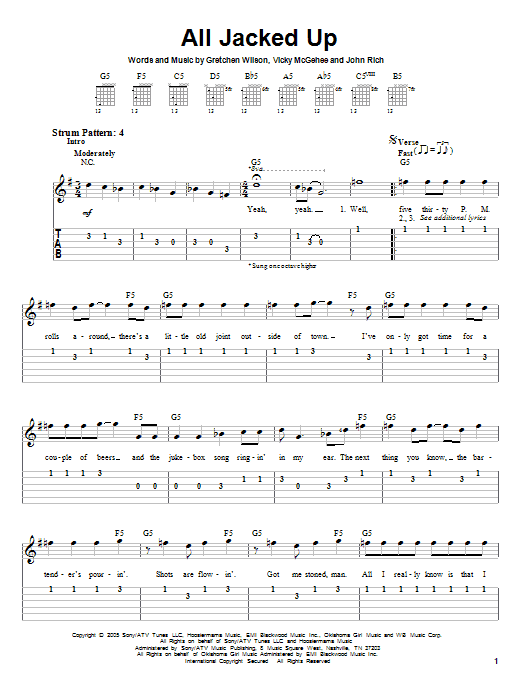 All Jacked Up (Easy Guitar Tab) von Gretchen Wilson