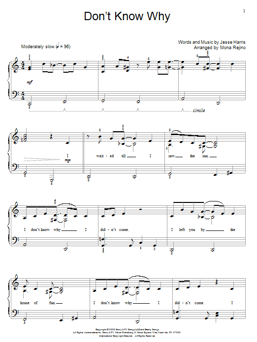 Don't Know Why (Educational Piano) von Norah Jones