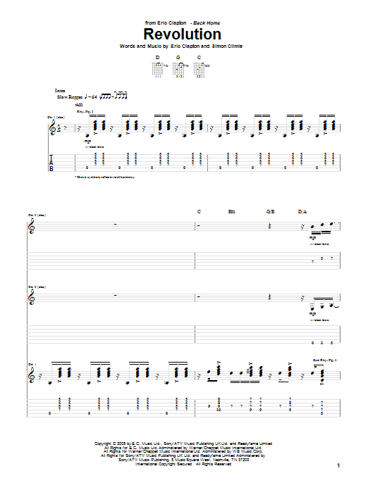 Revolution (Guitar Tab) von Eric Clapton