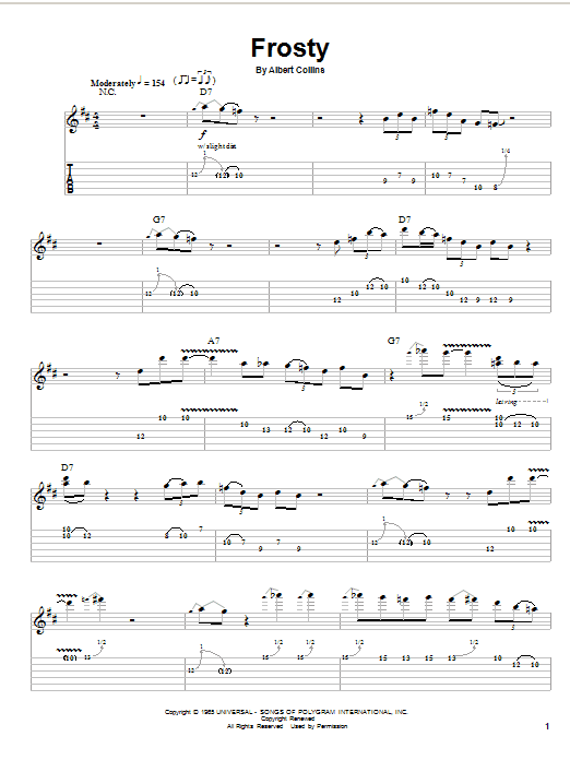Frosty (Guitar Tab (Single Guitar)) von Albert Collins