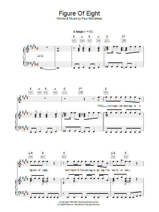 Figure Of Eight (Piano, Vocal & Guitar Chords) von Paul McCartney