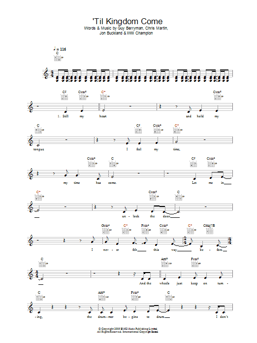 Til Kingdom Come (Lead Sheet / Fake Book) von Coldplay