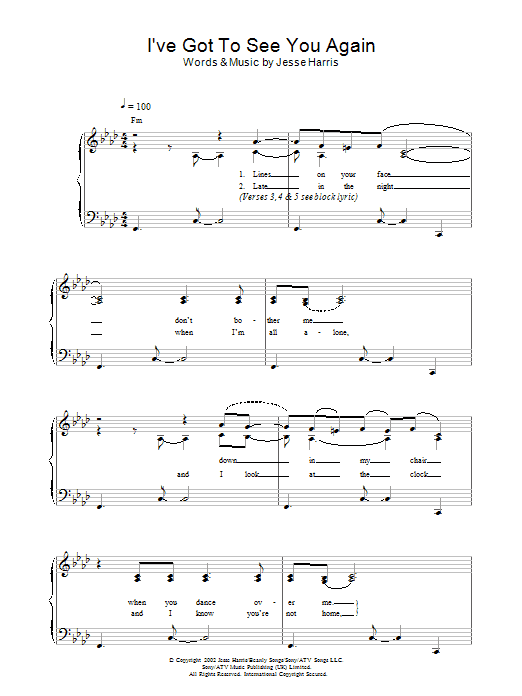 I've Got To See You Again (Piano, Vocal & Guitar Chords) von Norah Jones