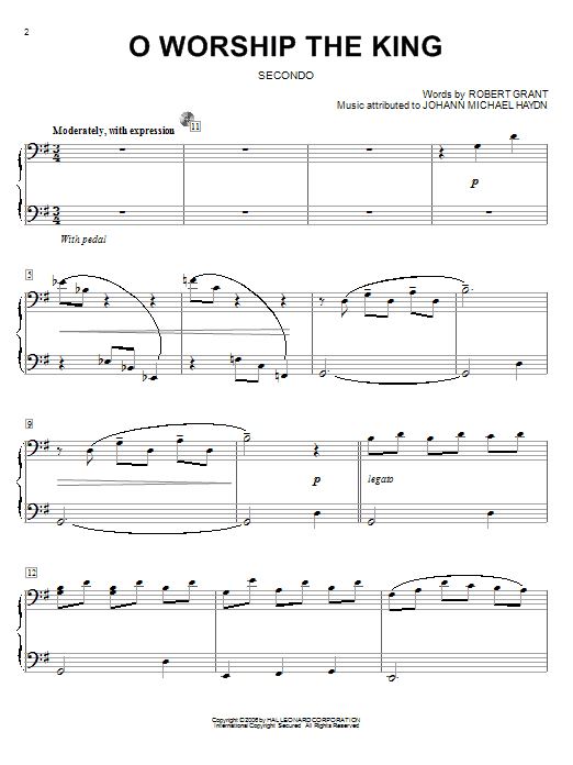 O Worship The King (Piano Duet) von Robert Grant