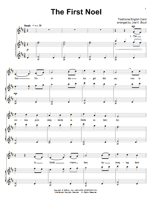 The First Noel (Piano & Vocal) von 17th Century English Carol