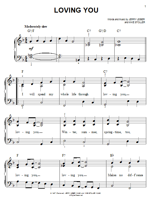 Loving You (Easy Piano) von Elvis Presley