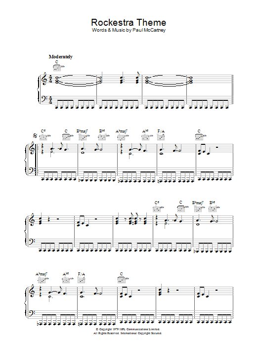 Rockestra Theme (Piano, Vocal & Guitar Chords) von Paul McCartney