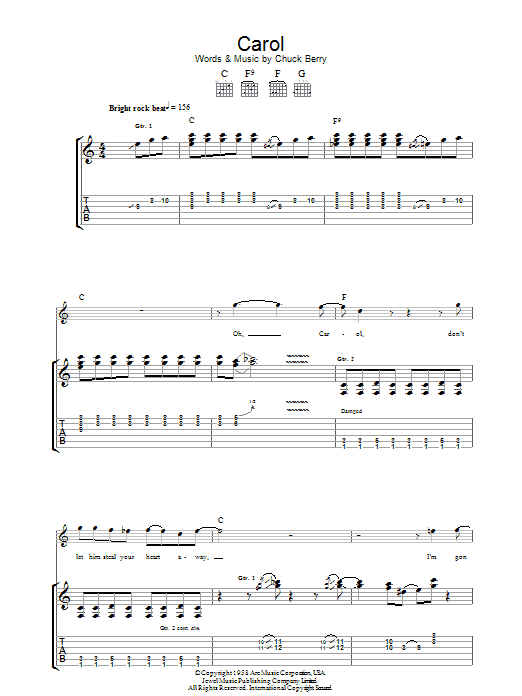 Carol (Guitar Tab) von Chuck Berry