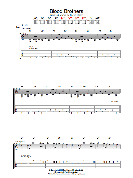 Blood Brothers (Guitar Tab) von Iron Maiden