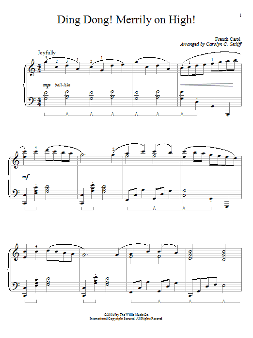 Ding Dong! Merrily On High! (Educational Piano) von French Carol