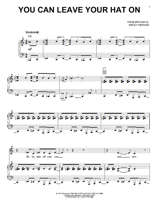 You Can Leave Your Hat On (Piano, Vocal & Guitar Chords (Right-Hand Melody)) von Joe Cocker