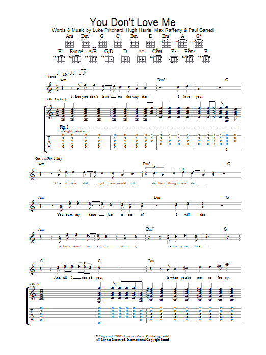 You Don't Love Me (Guitar Tab) von The Kooks