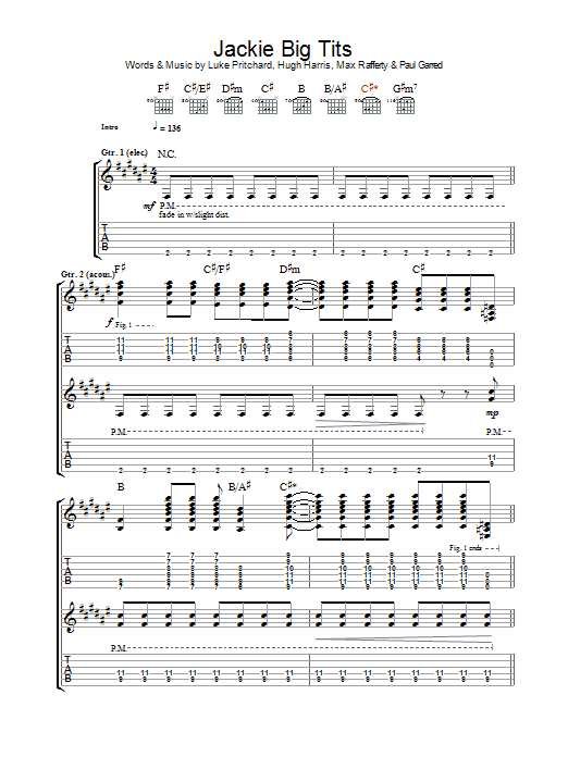 Jackie Big Tits (Guitar Tab) von The Kooks