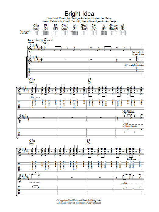 Bright Idea (Guitar Tab) von Orson