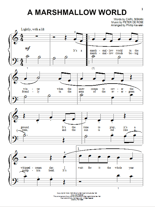 A Marshmallow World (arr. Phillip Keveren) (Big Note Piano) von Bing Crosby