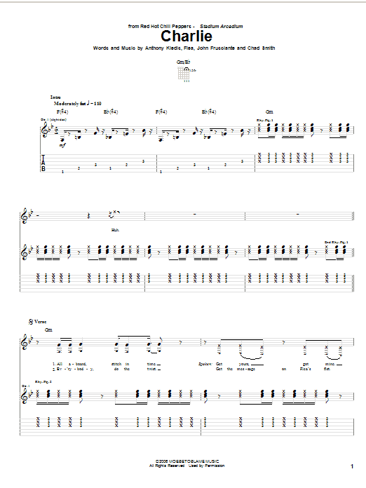 Charlie (Guitar Tab) von Red Hot Chili Peppers