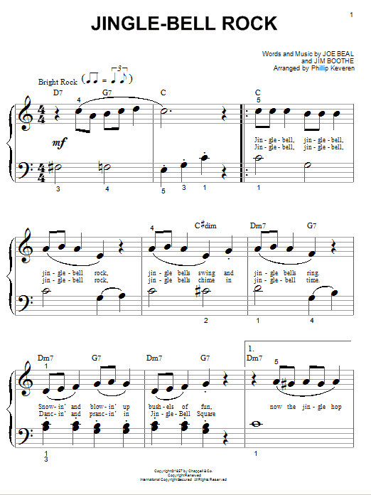 Jingle-Bell Rock (arr. Phillip Keveren) (Big Note Piano) von Bobby Helms