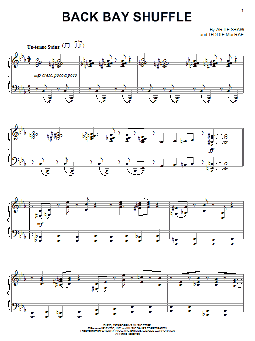 Back Bay Shuffle (Piano Solo) von Artie Shaw